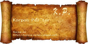 Korpos Péter névjegykártya